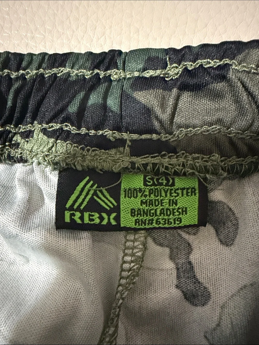 Reebok Green Camo Athletic Shorts with White Side Panels